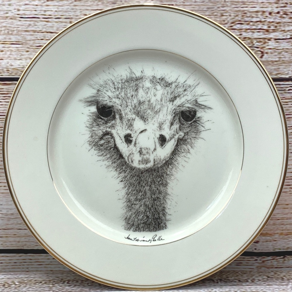 Jean de Saint Pelle Ostrich Bird Plate Collectible Home Decor